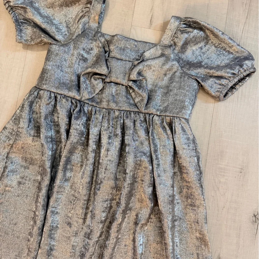 GAP Silver Metallic Bow Girls'‎ Party Dress